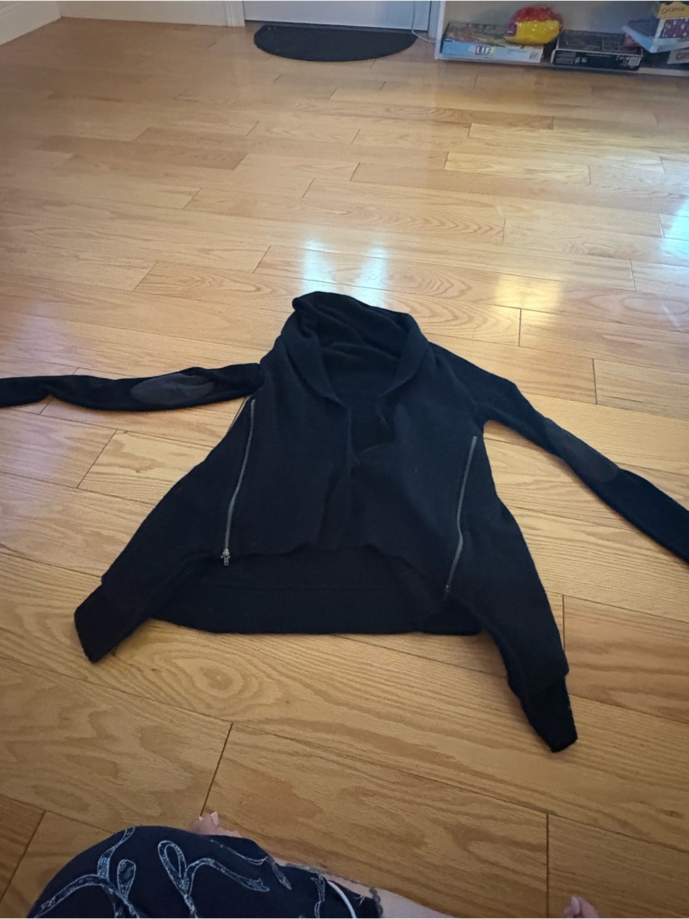 lululemon athletica Black Draped Zip-Front Sweater